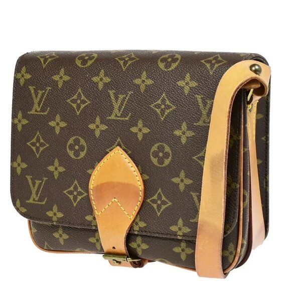 LOUIS VUITTON Cartouchiere MM Shoulder Bag Monogram Leather Brown - Picture 1 of 16